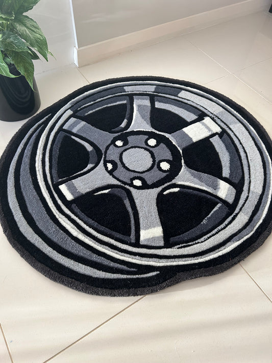 Hand Tufted Wheel Rug - TE37