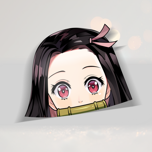 Nezuko Peeker Printed Sticker (Human Form)