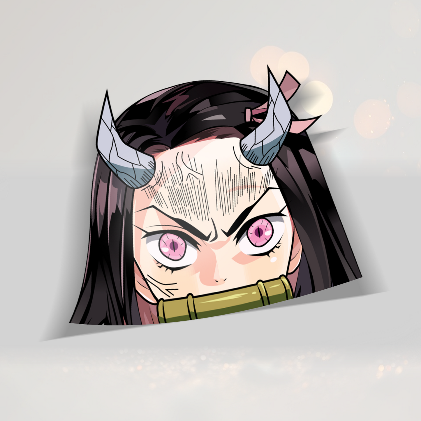 Nezuko Peeker Printed Sticker (Demon Form)