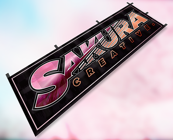 Drapeau Nobori du logo créatif de Sakura