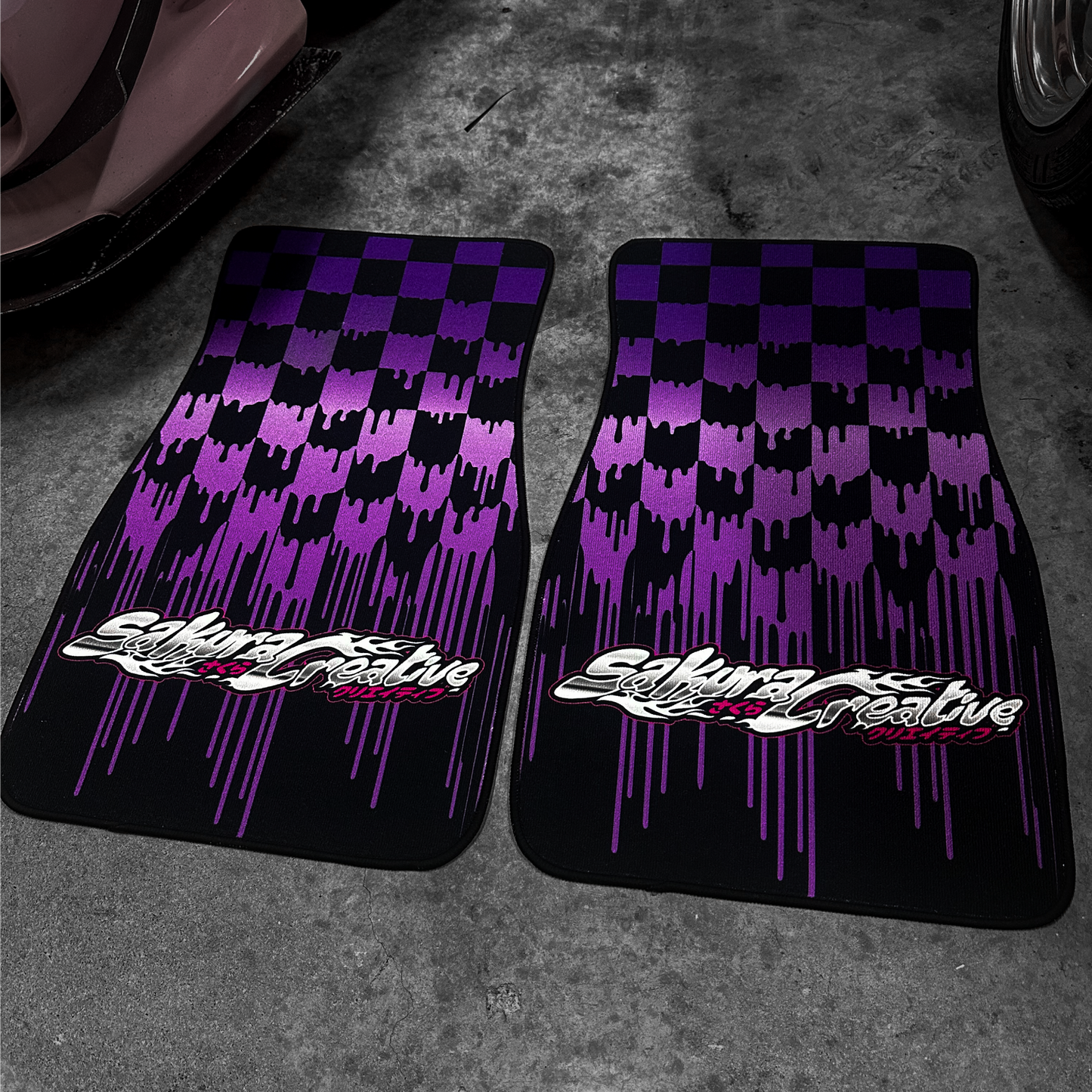 Purple Checkered Floor Mat Set - V2.0